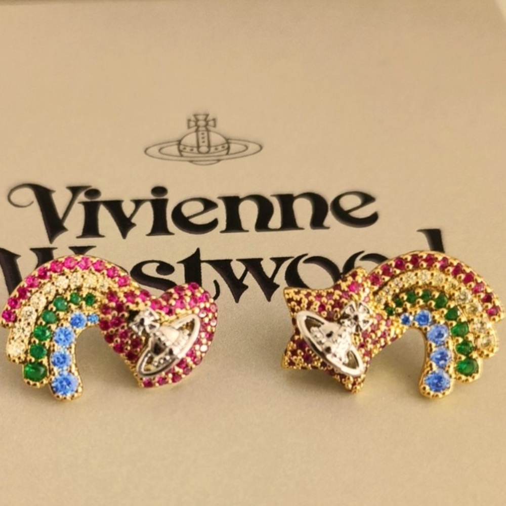 Sold out colorful Rainbow Orb stud earrings - Picture 1 of 5
